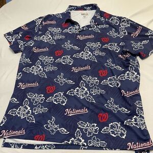 Reyn Spooner x Washington Nationals Navy Blue Polo Shirt Size 3XL